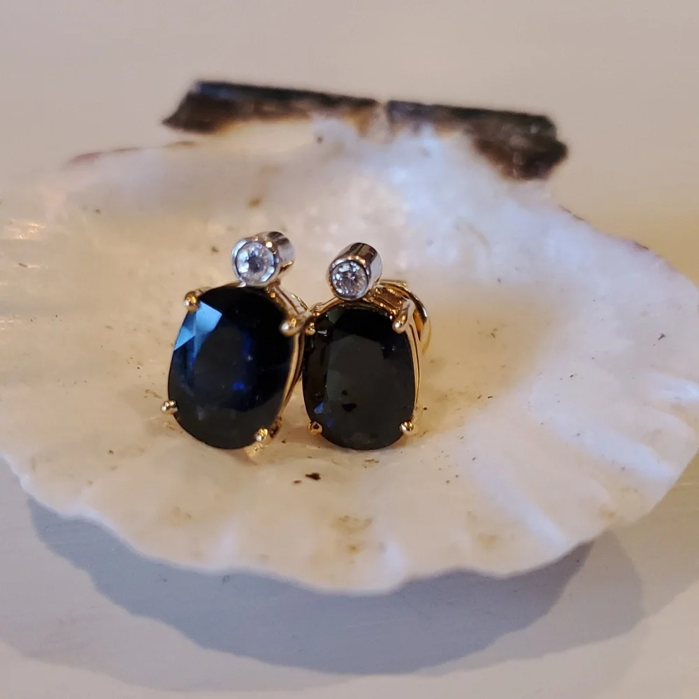 Sapphire and Diamond Earrings 💎✨️HOST PICK💎✨️ - Picture 3 of 6